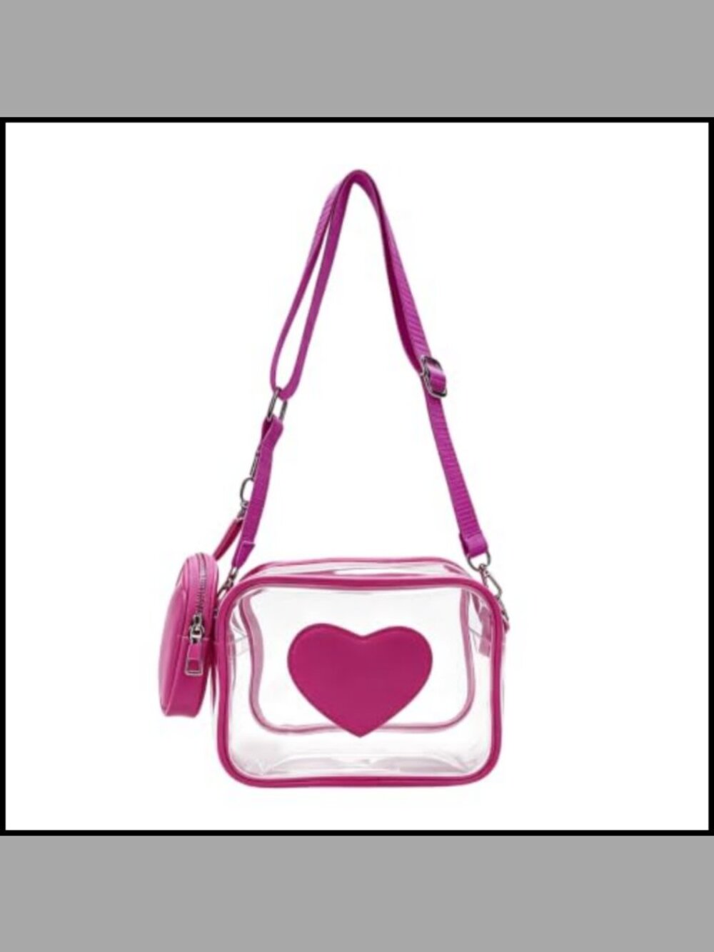 Clear Crossbody Bag 2-in-1 Transparent Shoulder Bag with Mini Coin Purse